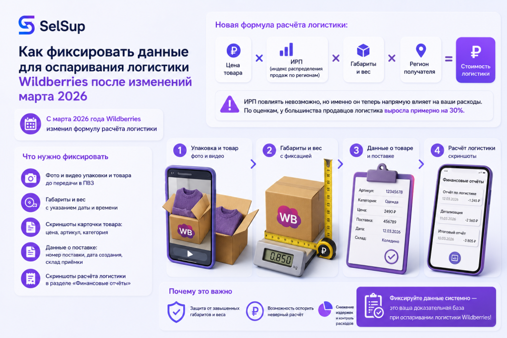 Как фиксировать данные для оспаривания логистики Wildberries после изменений марта 2026