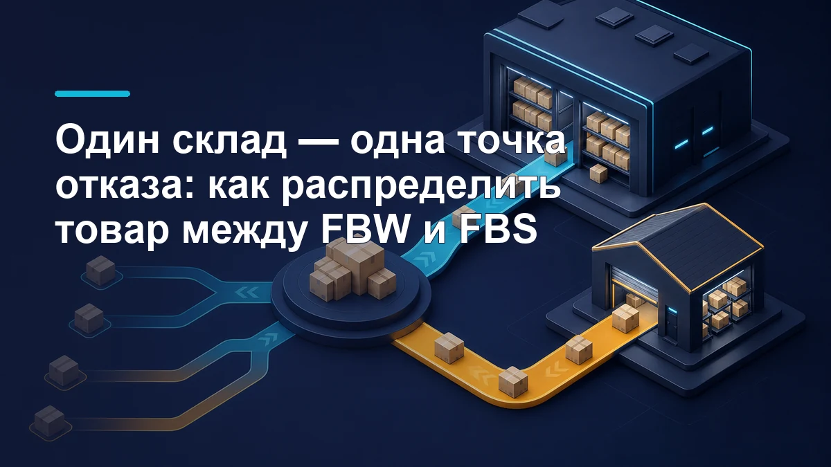 Схема распределения товарных коробок между складом Wildberries FBW и собственным складом продавца FBS