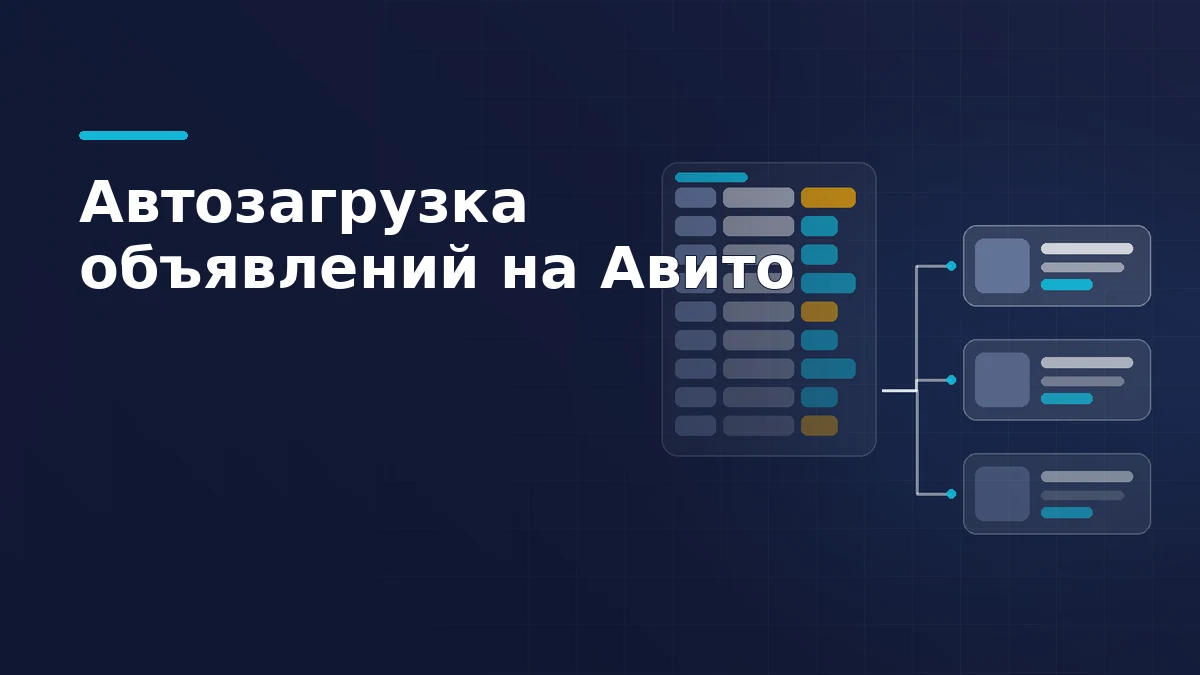 Один файл каталога слева разветвляется в три опубликованных объявления справа