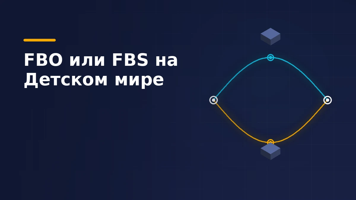 Два маршрута от общей точки отправления к общей точке доставки: верхний бирюзовый, нижний жёлтый
