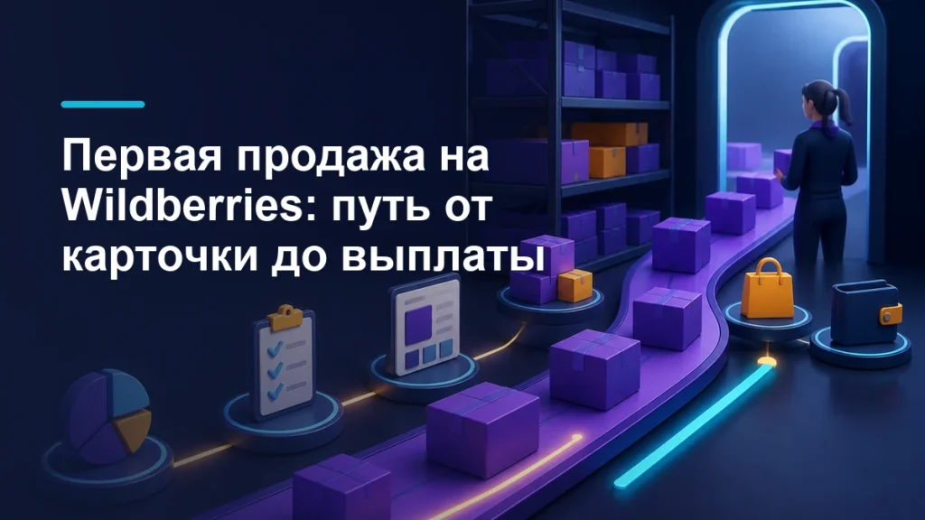 Маршрут первой продажи на Wildberries от карточки и остатка до заказа и выплаты