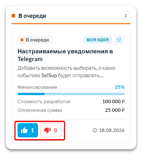 Кнопки «Нравится» и «Не нравится»