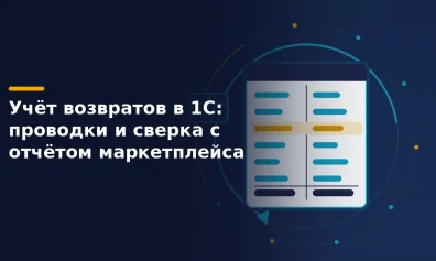 Учёт возвратов в 1С: проводки и сверка с отчётом маркетплейса