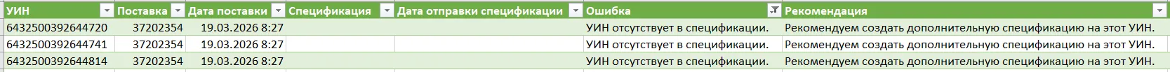 Отчёт для продавцов ювелирных изделий: экран шага 9 в кабинете Wildberries
