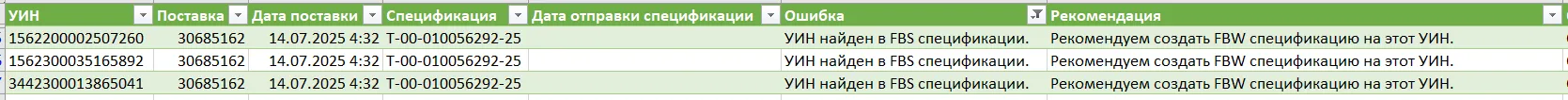 Отчёт для продавцов ювелирных изделий: экран шага 10 в кабинете Wildberries