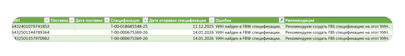 Отчёт для продавцов ювелирных изделий: экран шага 11 в кабинете Wildberries