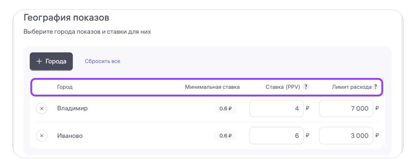 Реклама в ПВЗ: экран шага 4 в кабинете Wildberries