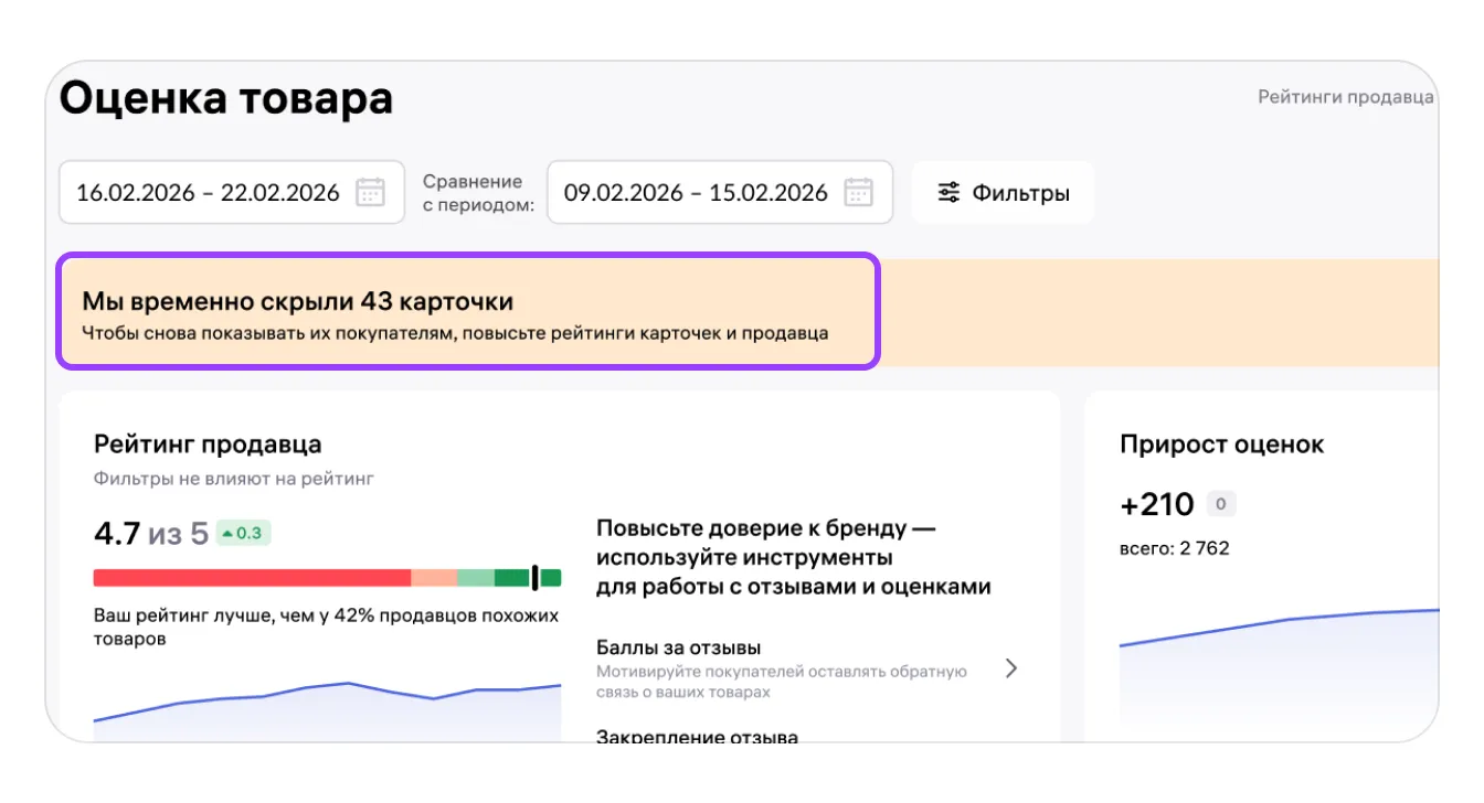 Отчёт «Оценка товара»: экран шага 3 в кабинете Wildberries