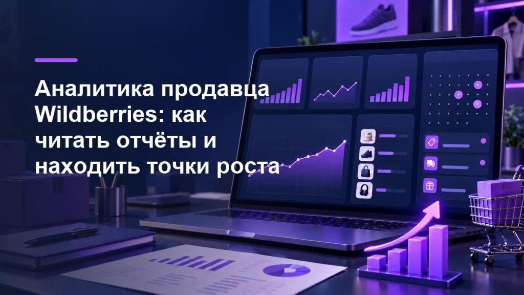 Панель аналитики продавца Wildberries с графиками продаж и точками роста