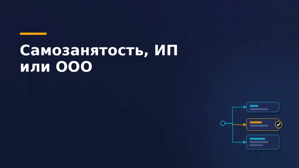 Тёмно-синяя обложка: развилка из узла к трём блокам разной высоты, средний выделен янтарным и отмечен галочкой