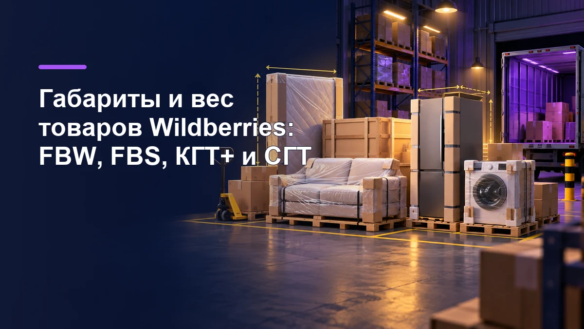 Крупногабаритные товары Wildberries на паллетах перед отгрузкой