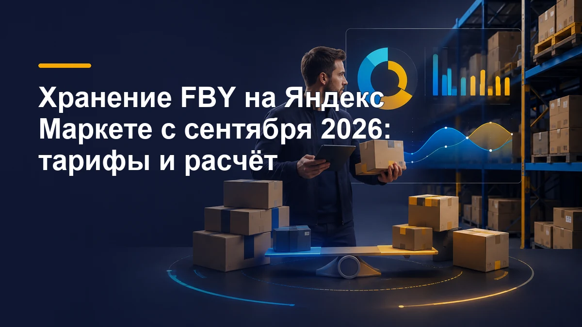 Коробки на складе и аналитическая панель для расчёта хранения FBY