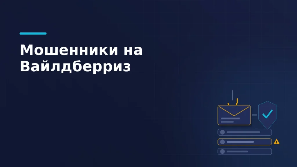 Письмо-приманка на рыболовном крючке, щит с галочкой рядом и лента сообщений с одним помеченным предупреждением