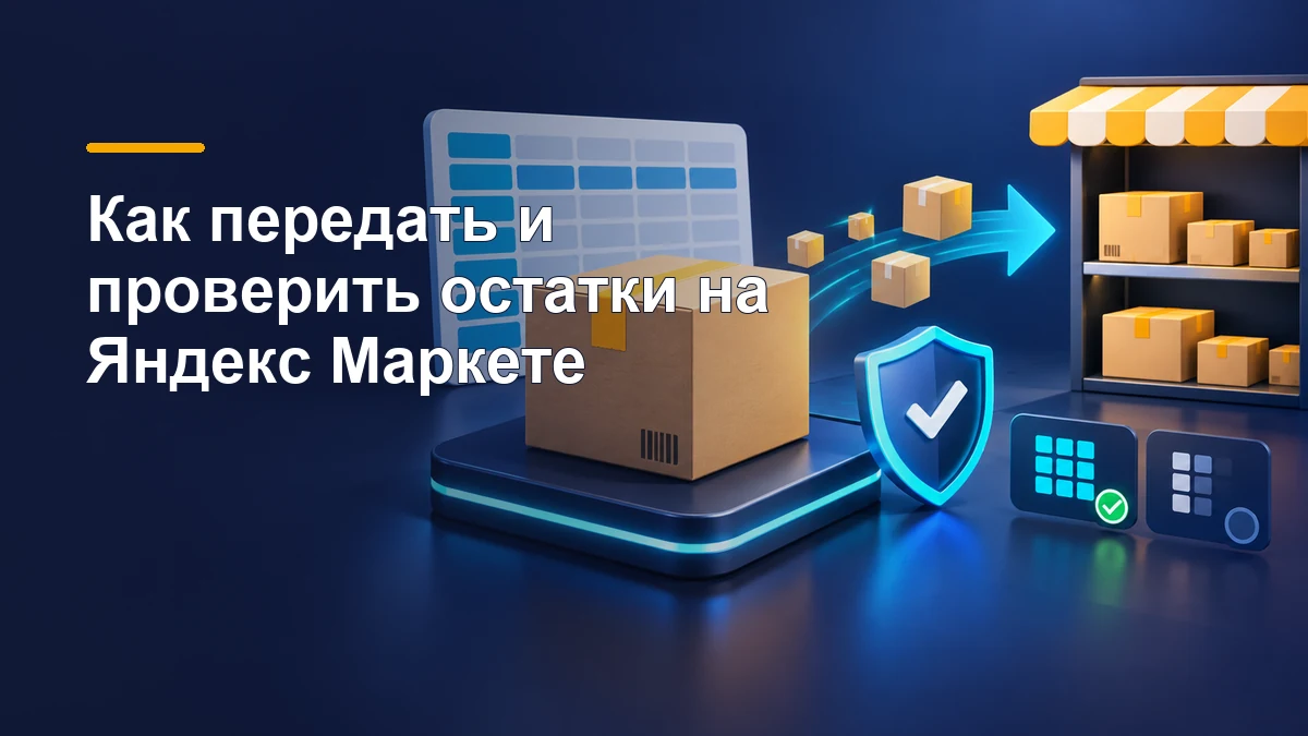 Товарная коробка, таблица остатков и проверка передачи количества на Яндекс Маркет