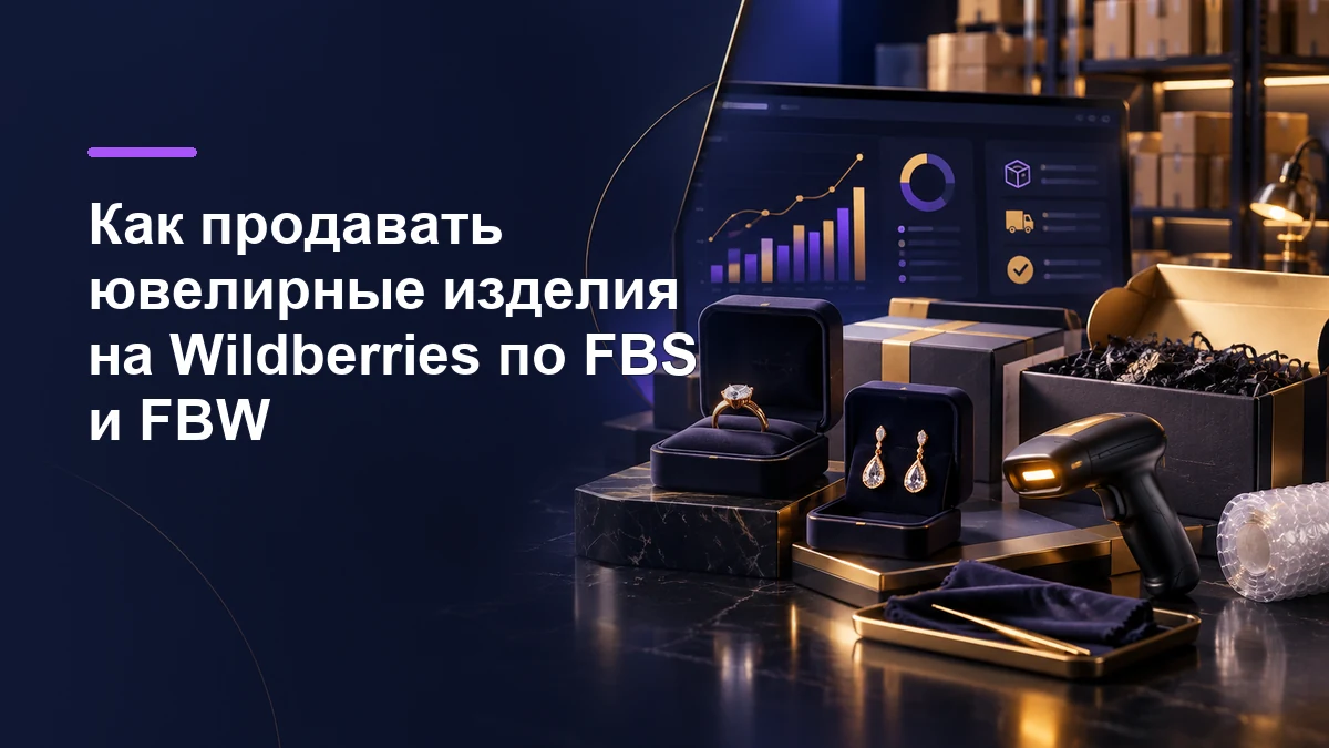 Ювелирные изделия, сканер и упаковка для продаж на Wildberries