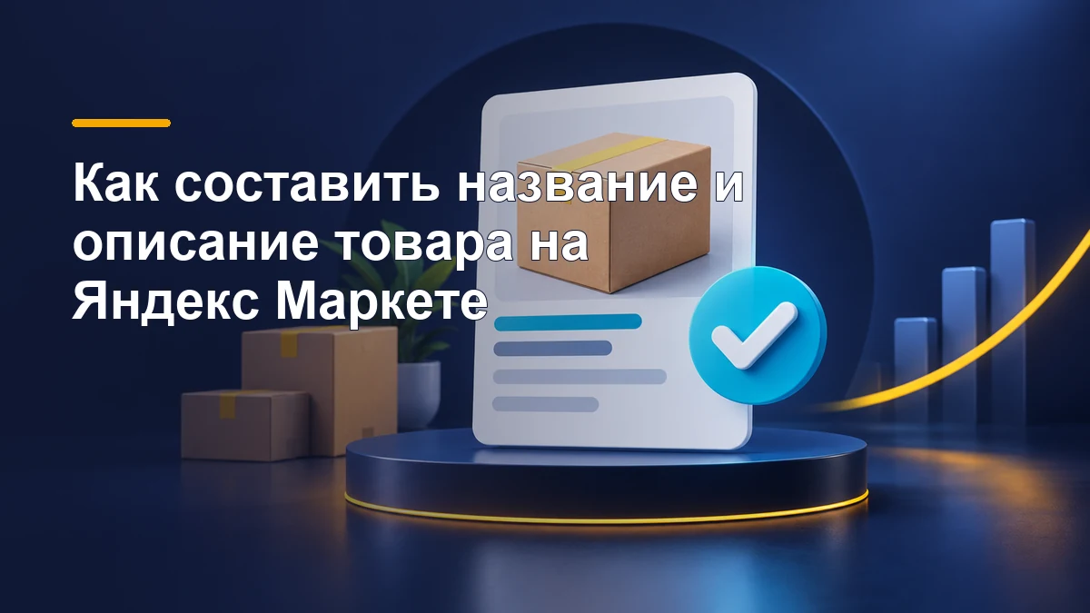 Карточка товара с названием, описанием и отметкой проверки для Яндекс Маркета