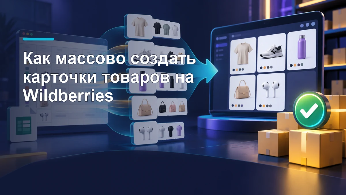 Массовое создание карточек товаров из таблицы в каталоге
