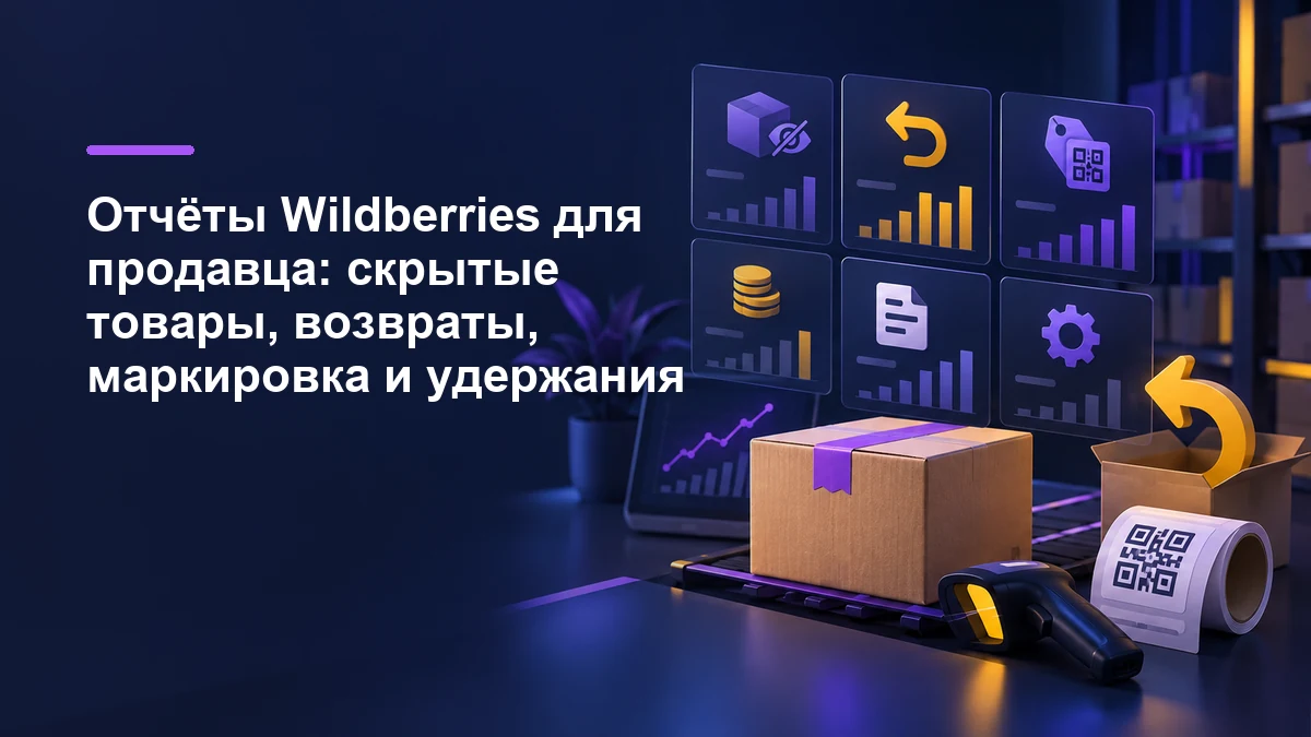 Отчёты Wildberries: аналитические карточки, товарная коробка, возврат и маркировка