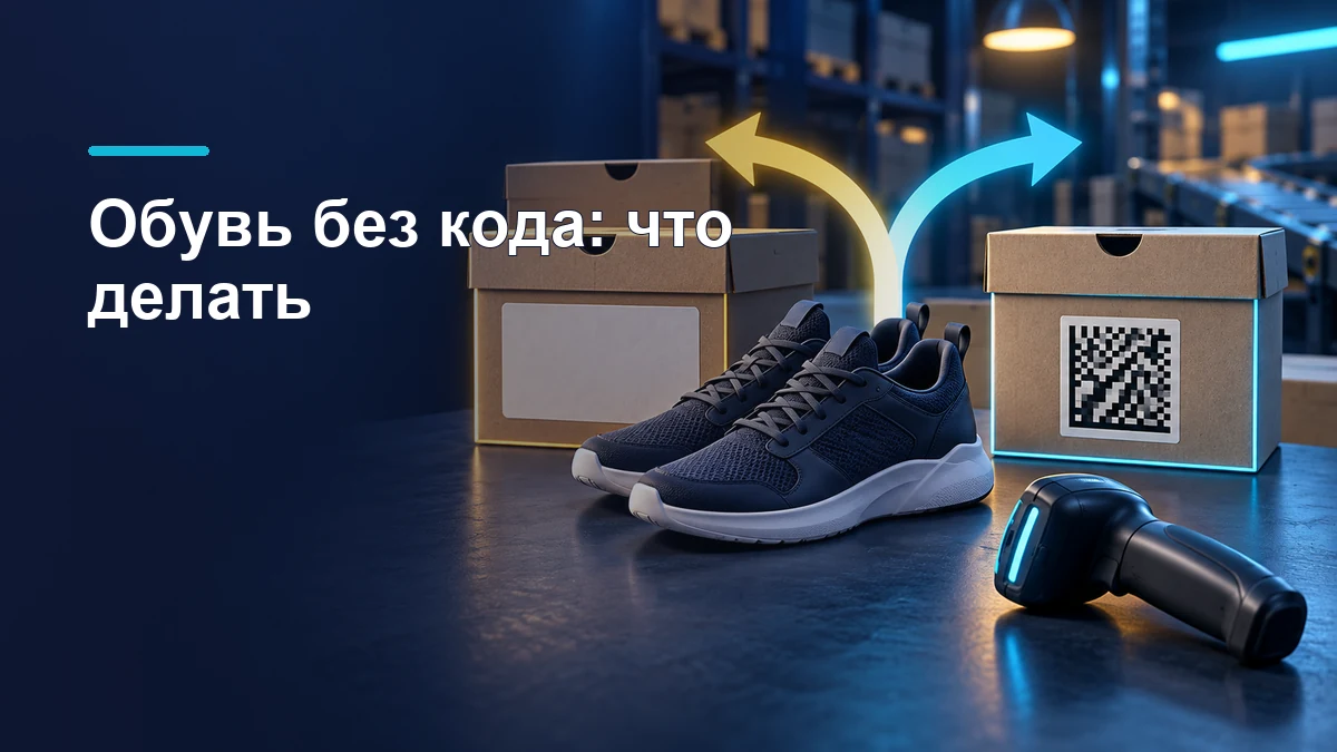 Проверка поставки обуви без видимого кода маркировки