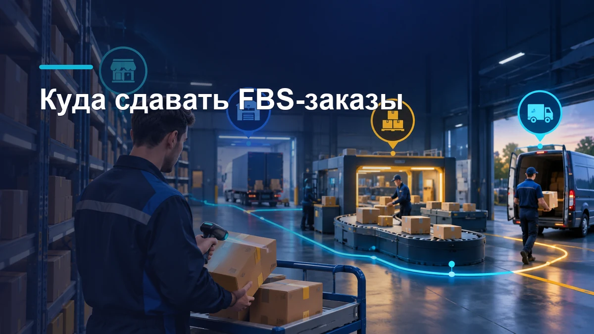 Путь FBS-заказа со склада продавца к пункту приёма и курьерской передаче