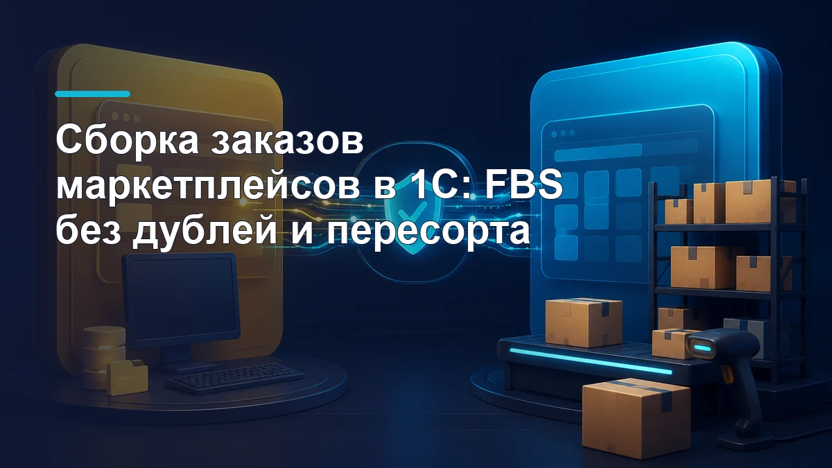 Связь системы 1С со складской сборкой FBS-заказов через защищённый обмен данными