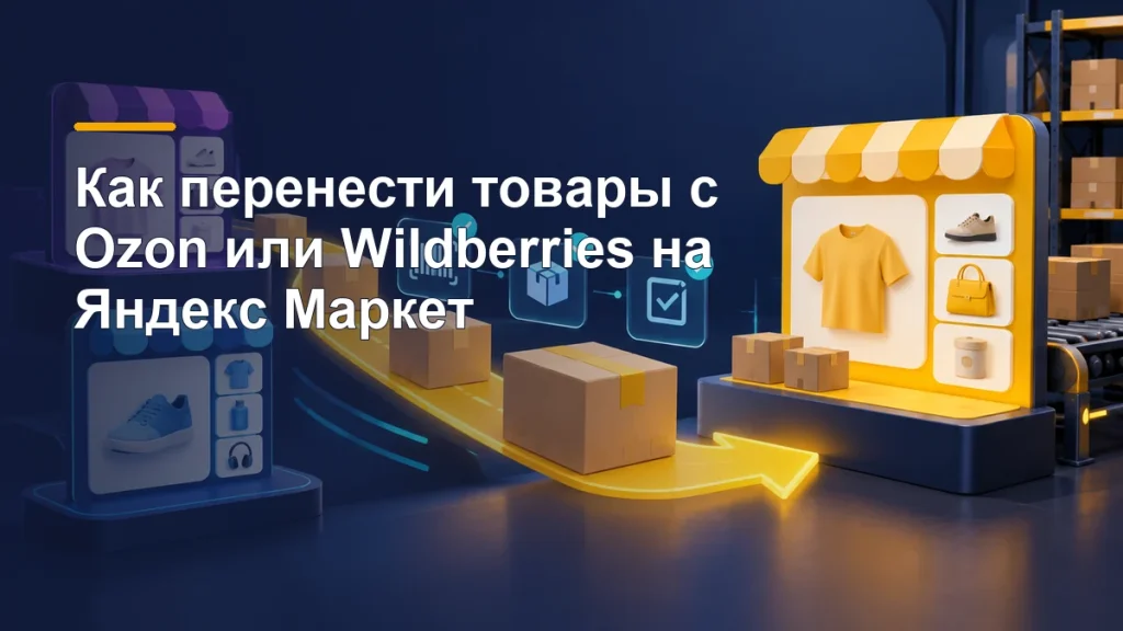 Товары перемещаются между витринами маркетплейсов по маршруту с проверкой карточек, цен и остатков