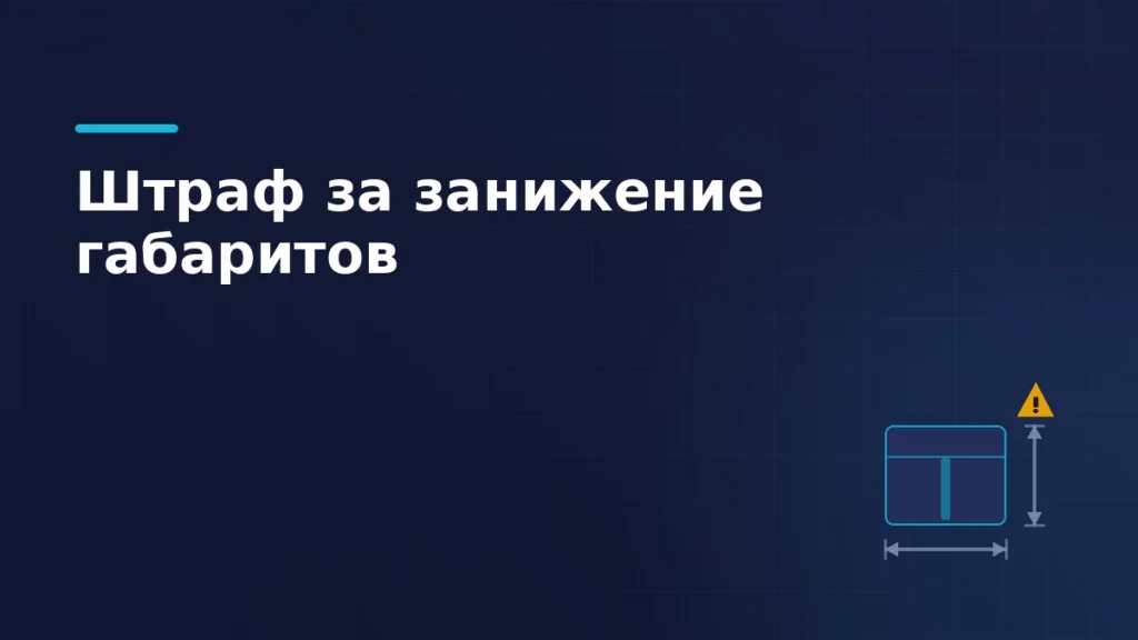 Тёмно-синяя обложка: короб с размерными стрелками по ширине и высоте и янтарный знак предупреждения рядом