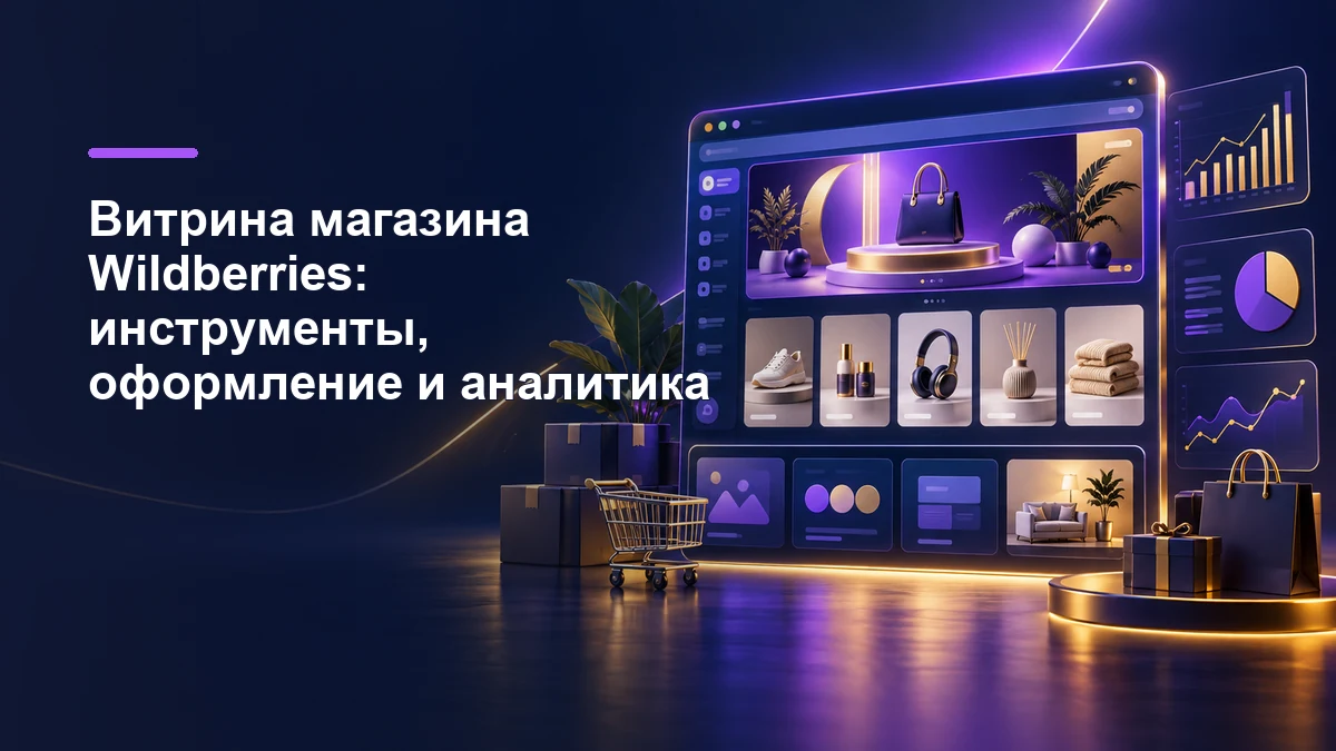 Витрина магазина Wildberries, инструменты оформления и аналитика
