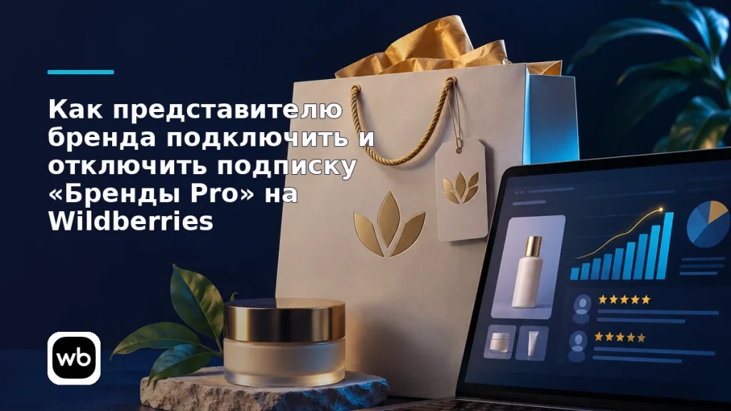 Обложка к инструкции «Как представителю бренда подключить и отключить подписку «Бренды Pro» на Wildberries»: официальный логотип Wildberries и предметная сцена по теме.